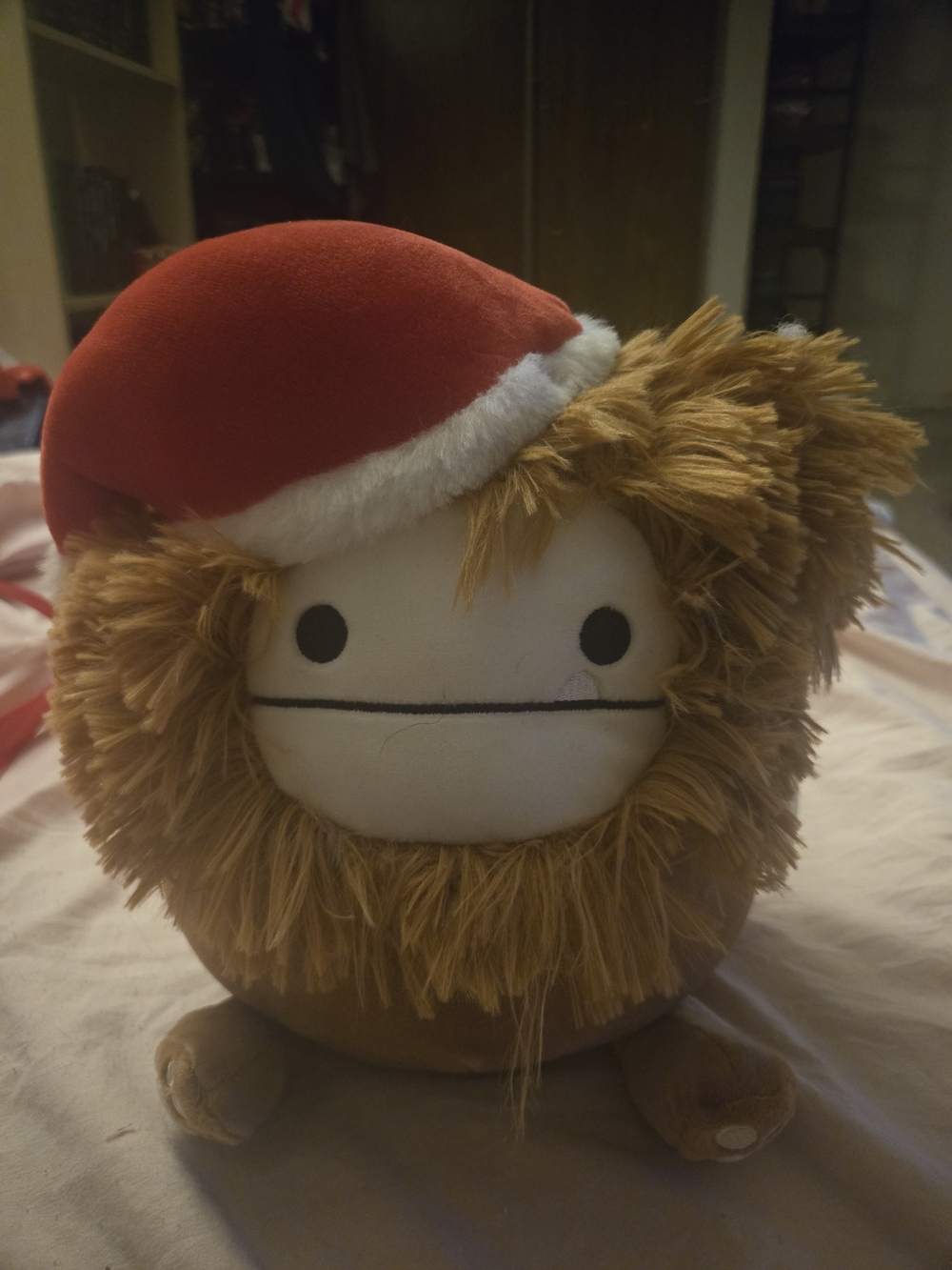 Squishmallows Benny the Bigfoot with Red Santa Hat